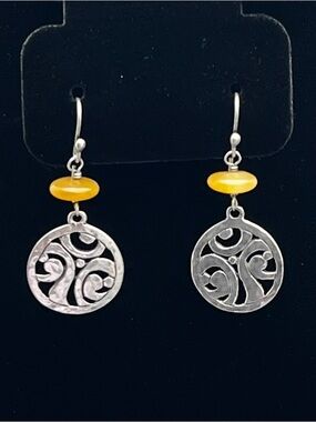 Silpada W1846 Sterling Silver Serpentine Scroll Dangle Earrings Retired Signed